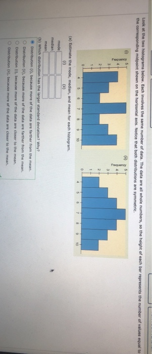 Solved Look at the two histograms below. Each involves the | Chegg.com