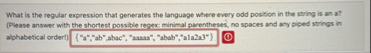 Solved What is the regular expression that generates the | Chegg.com