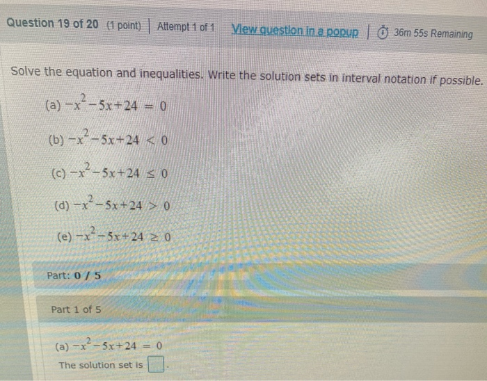 Solved Question 19 of 20 (1 point) Attempt 1 of 1 View | Chegg.com