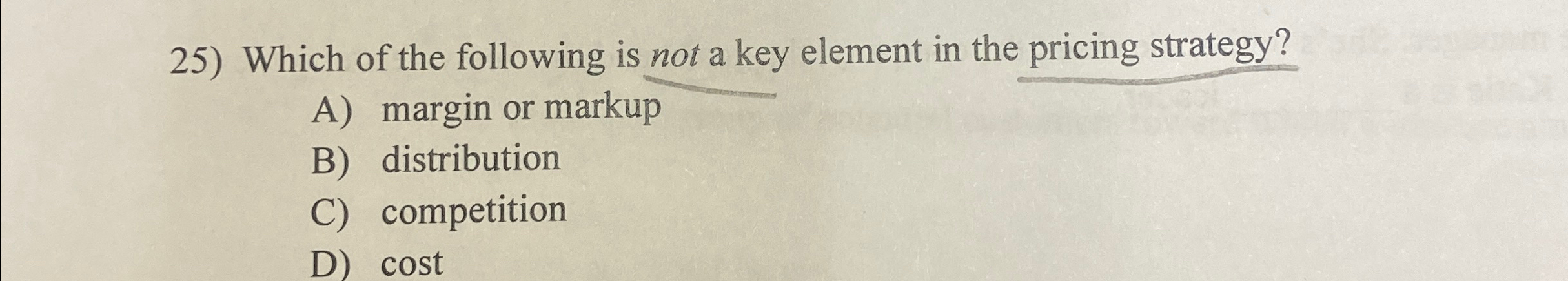 Solved Which of the following is not a key element in the | Chegg.com
