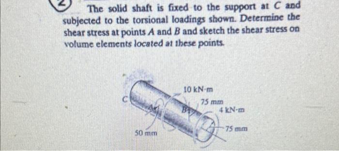 Solved The solid shaft is fixed to the support at C and | Chegg.com