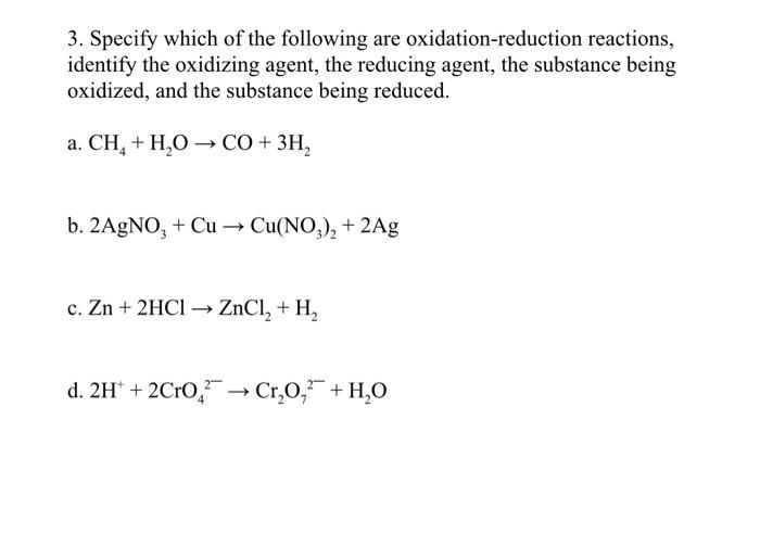 Solved 3. Specify which of the following are | Chegg.com