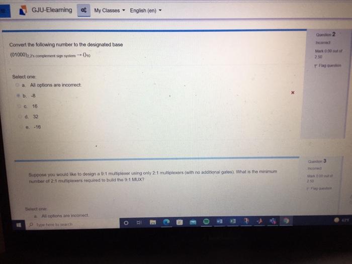 Solved GJUElearning of My Classes English (en) Quin 2
