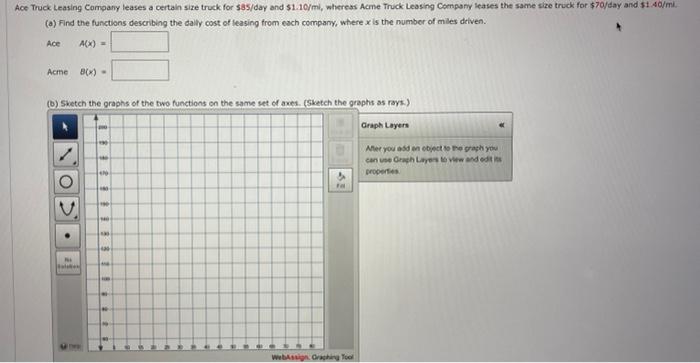 Solved Ace Truck Leasing Company Leases A Certain Size Truck Chegg Com