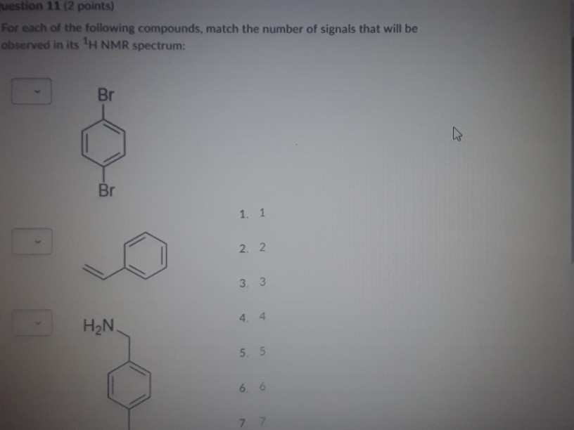 Solved Match each compound with one of the following 1 H NMR | Chegg.com