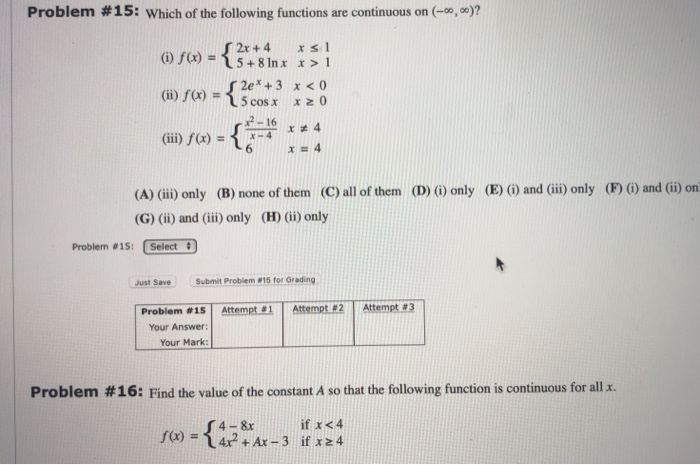 Solved Problem #15: Which of the following functions are | Chegg.com