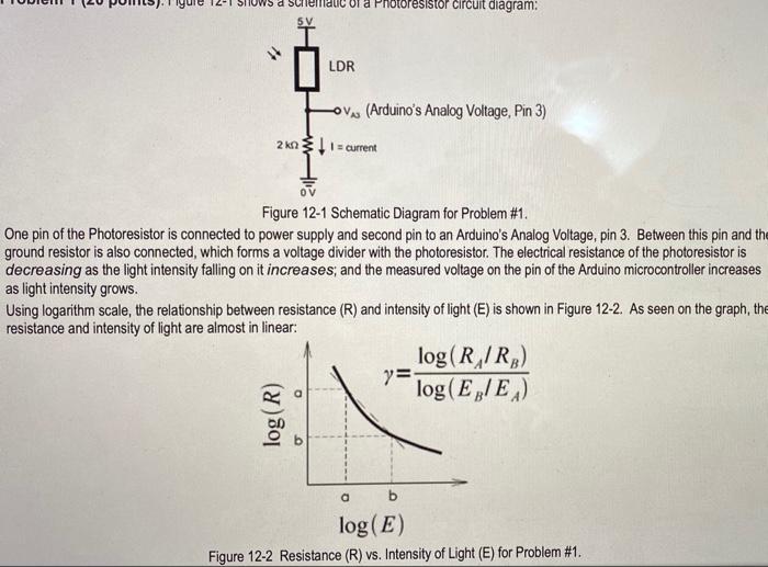 Solved Wsd Photoresistor circuit diagram: 5V LDR ov | Chegg.com