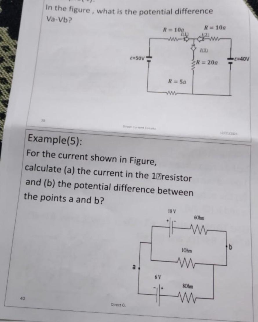 Solved In the figure, what is the potential difference
