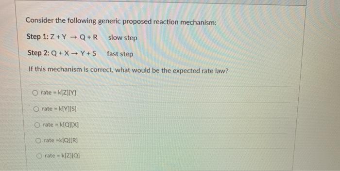 Solved Consider a generic reaction with the following | Chegg.com