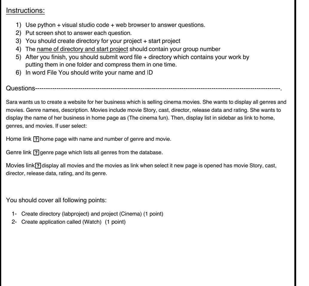 3- Use model to make database as according to | Chegg.com