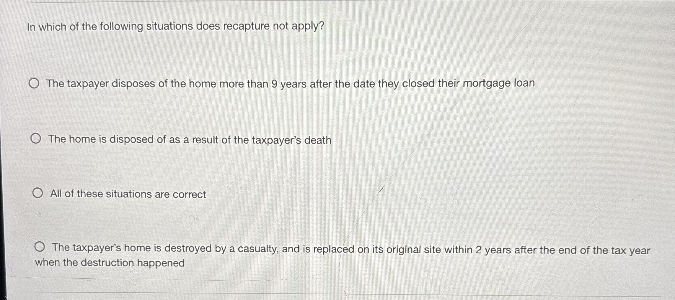 Solved In which of the following situations does recapture | Chegg.com