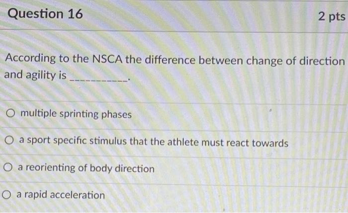 Solved According to the NSCA the difference between change | Chegg.com