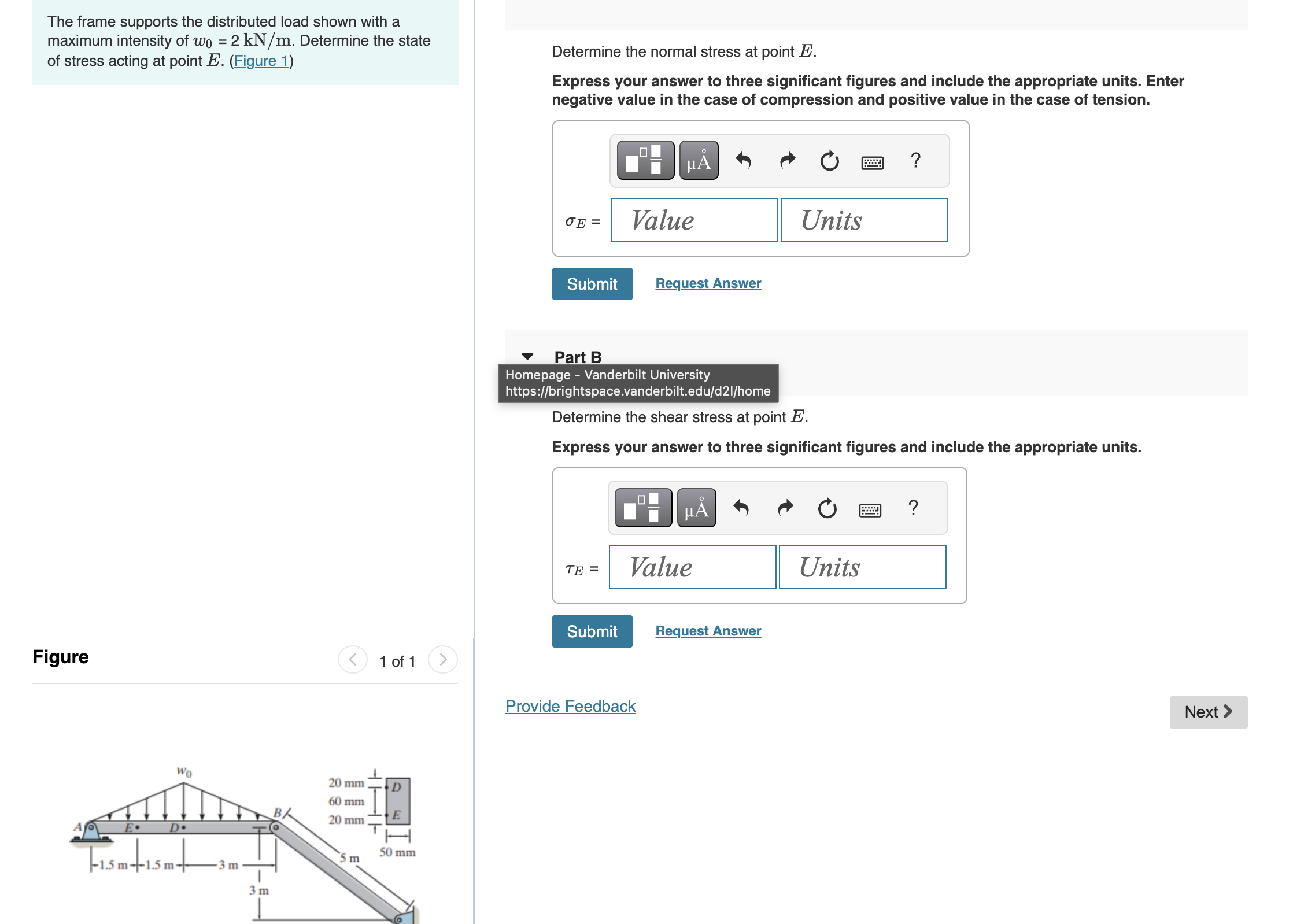 The frame supports the distributed load shown with | Chegg.com