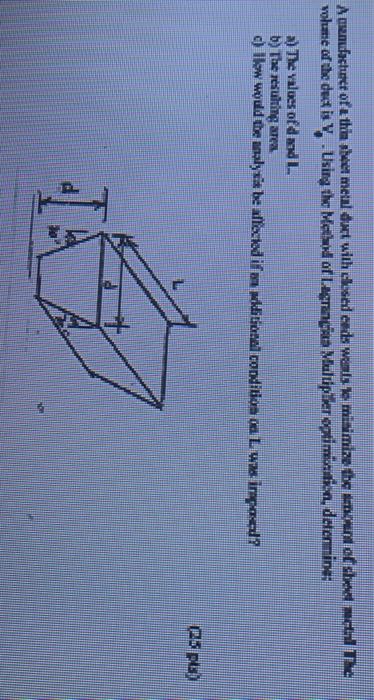 Solved A csendfacture of this sheet metal duct with closed | Chegg.com