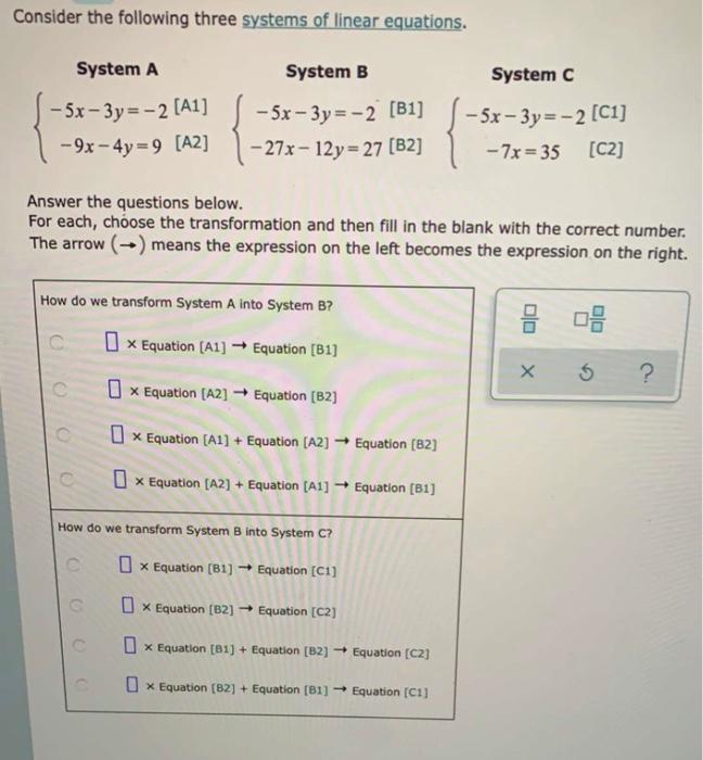 Solved Consider the following three systems of linear | Chegg.com