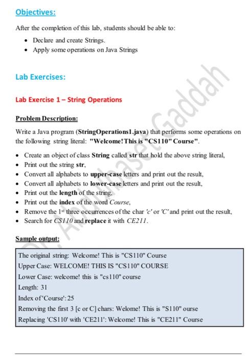 Solved Objectives: After the completion of this lab, | Chegg.com