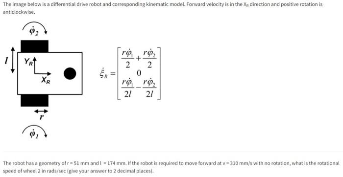 Solved The image below is a differential drive robot and | Chegg.com