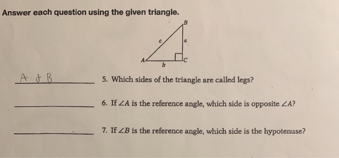 Solved Answer each question using the given triangle. B C b