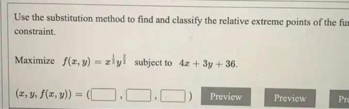Solved Use the substitution method to find and classify the | Chegg.com