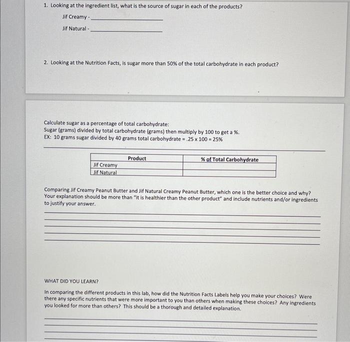 Solved INGREDIENTS:1. Looking at the ingredient list, what | Chegg.com