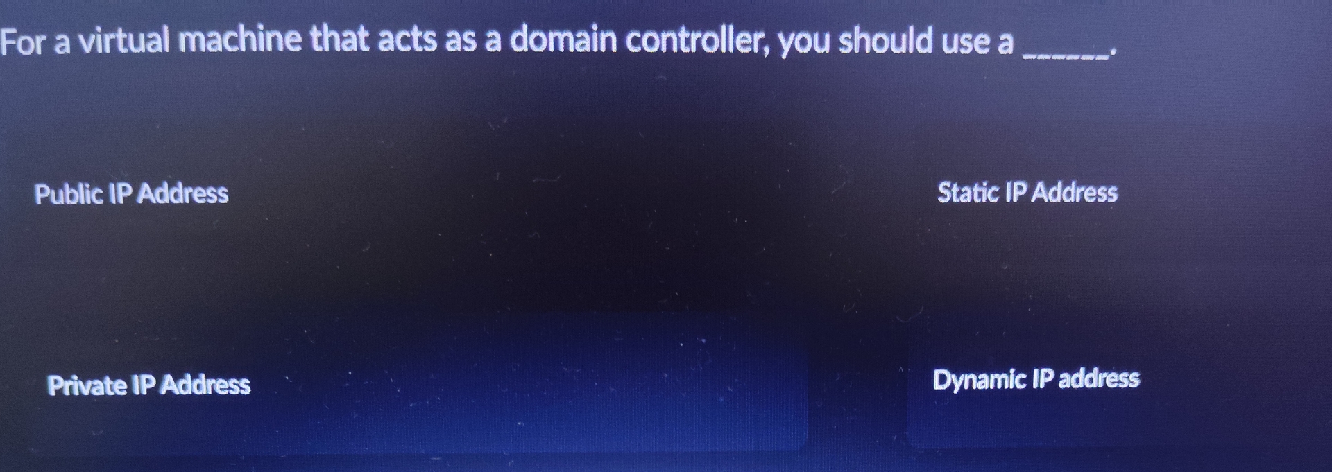 Solved For a virtual machine that acts as a domain | Chegg.com