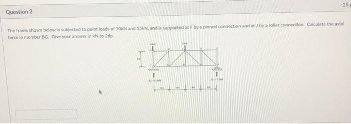 Solved 15 Question 3 The frame shown below is subjected to | Chegg.com