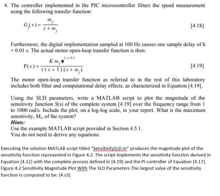 4. The controller implemented in the PIC | Chegg.com