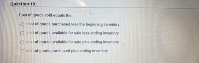 cost of goods sold divided by average inventory equals the