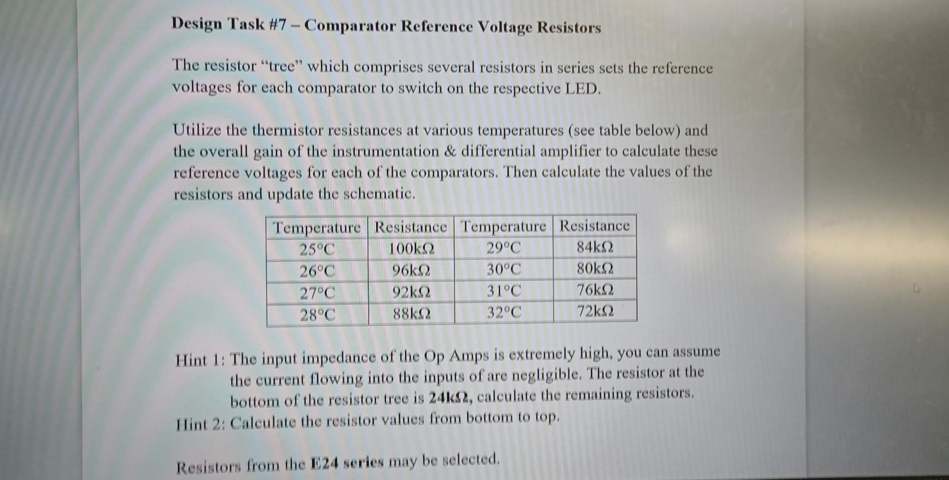 Solved Design Task 7 Comparator Reference Voltage