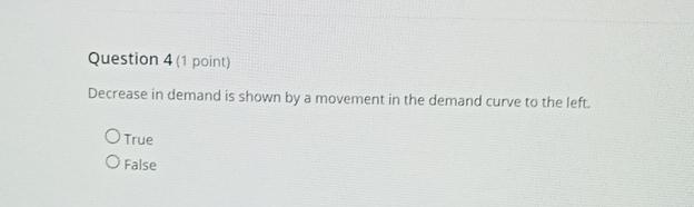 Solved Question 4 1 ï Point Decrease In Demand Is Shown By A Chegg