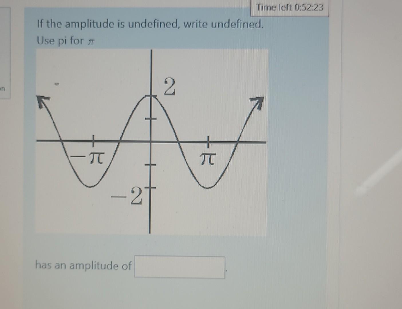 Solved If the amplitude is undefined, write undefined. Use | Chegg.com