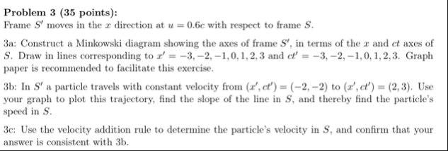 Solved Problem 3 (35 ﻿points):Frame S' ﻿moves in the x | Chegg.com