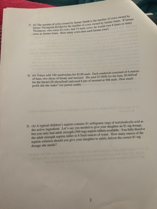 Solved (6) The number of cows owned by farmer Smith is the | Chegg.com