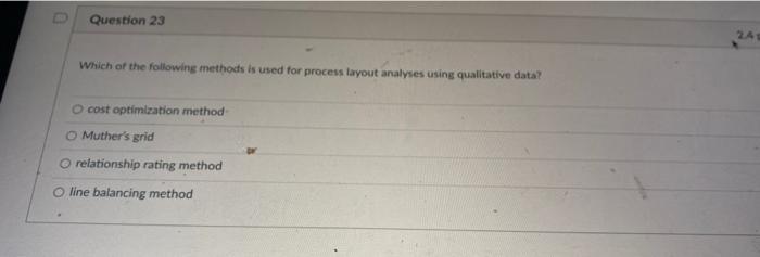 Solved Question 23 Which of the following methods is used | Chegg.com