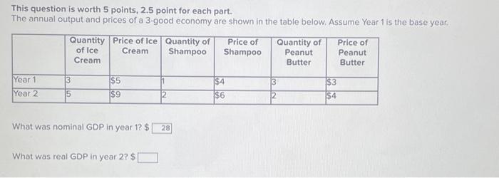 Solved This question is worth 5 points, 2.5 point for each | Chegg.com