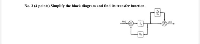 Solved No. 3 (4 points) Simplify the block diagram and find | Chegg.com