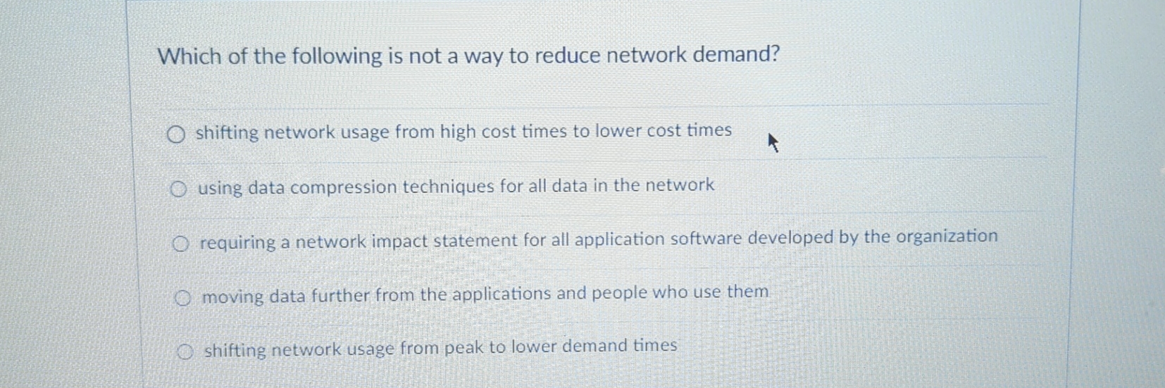 Solved Which of the following is not a way to reduce network | Chegg.com