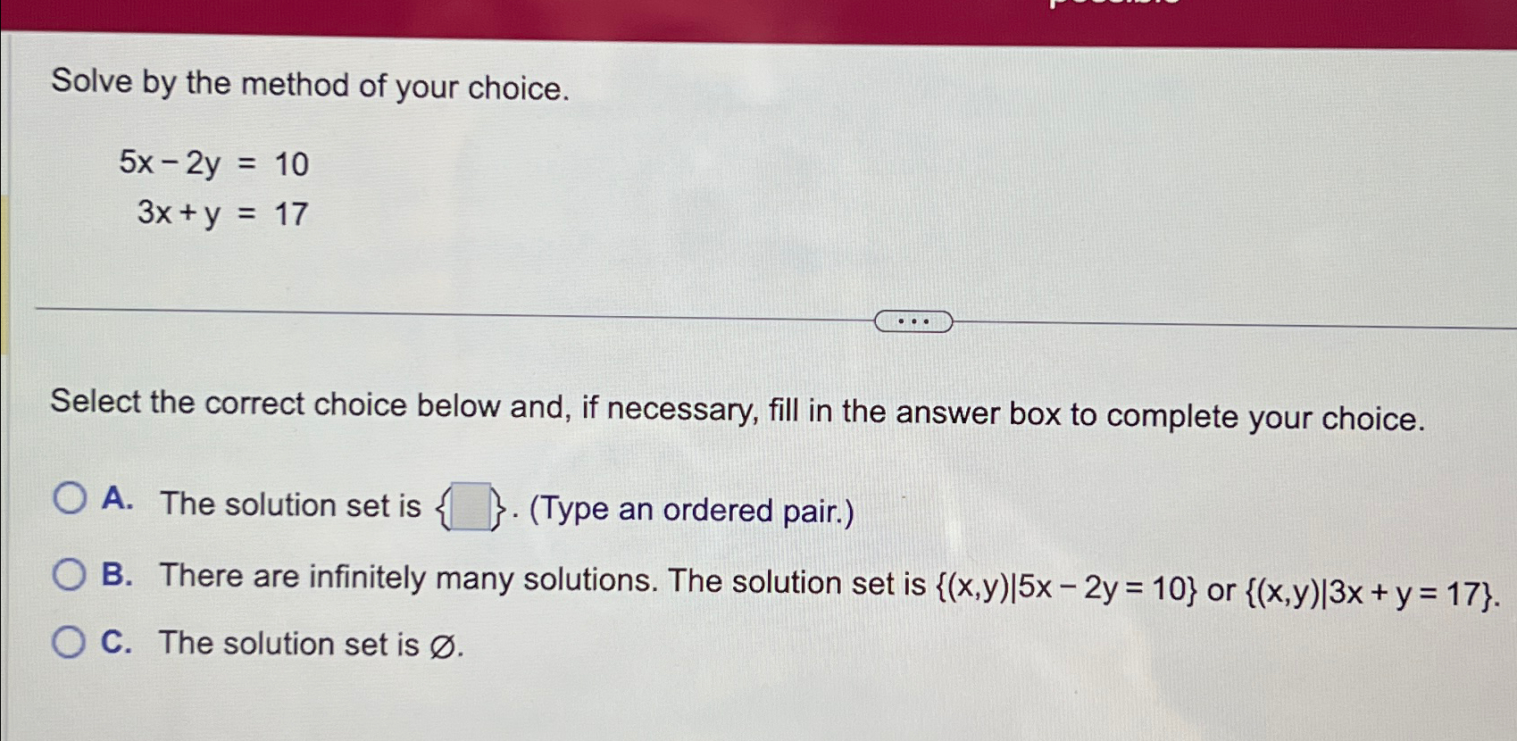 Solved Solve by the method of your | Chegg.com