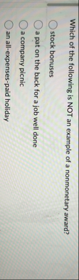 Solved Which of the following is NOT an example of a | Chegg.com