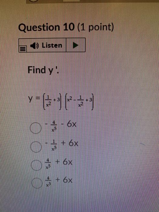 Solved Question 7 (1 point) Listen Solve the problem. At | Chegg.com