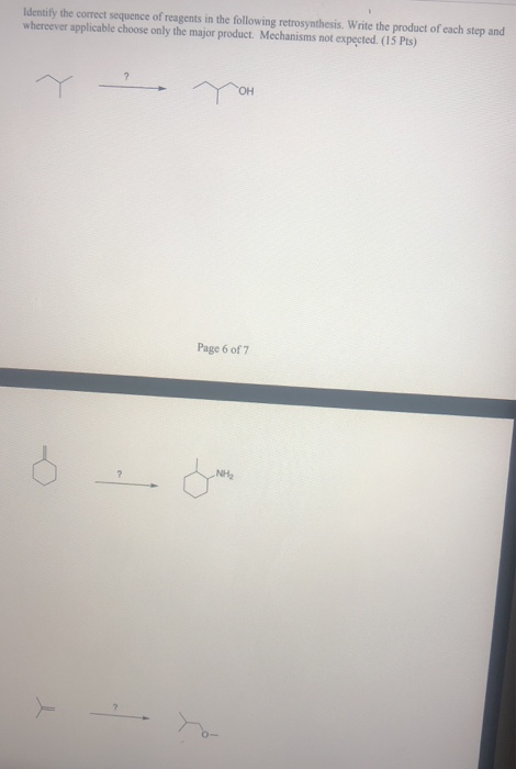 Solved Identify the correct sequence of reagents in the | Chegg.com