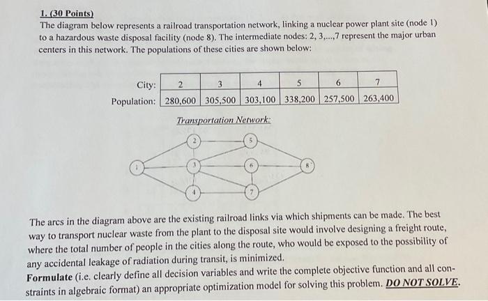 Solved 1. (30 Points) The diagram below represents a | Chegg.com