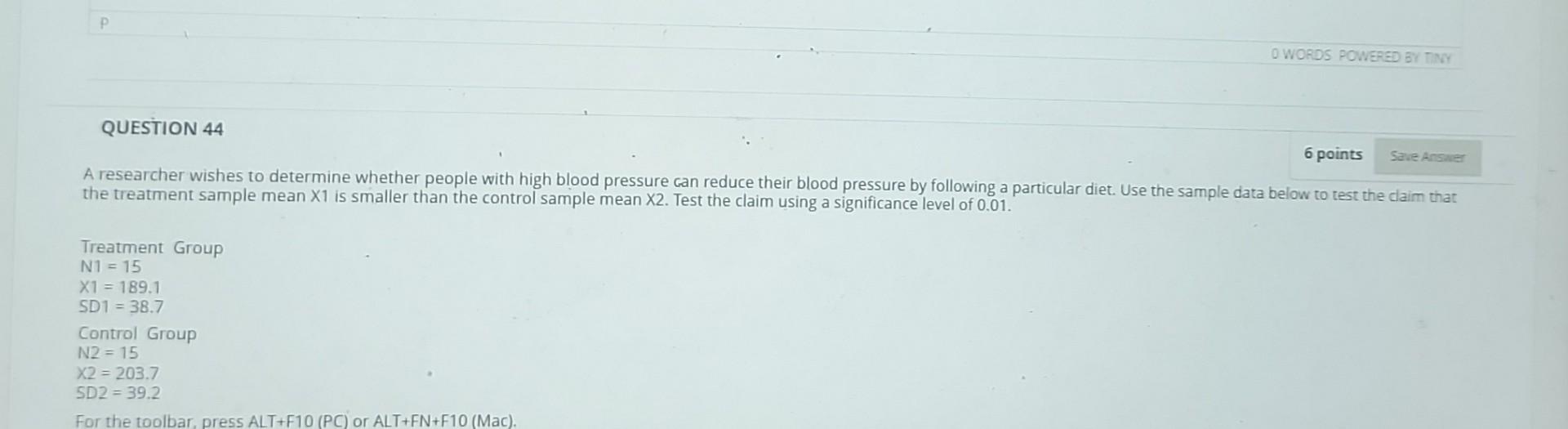 Solved 6 points A researcher wishes to determine whether | Chegg.com