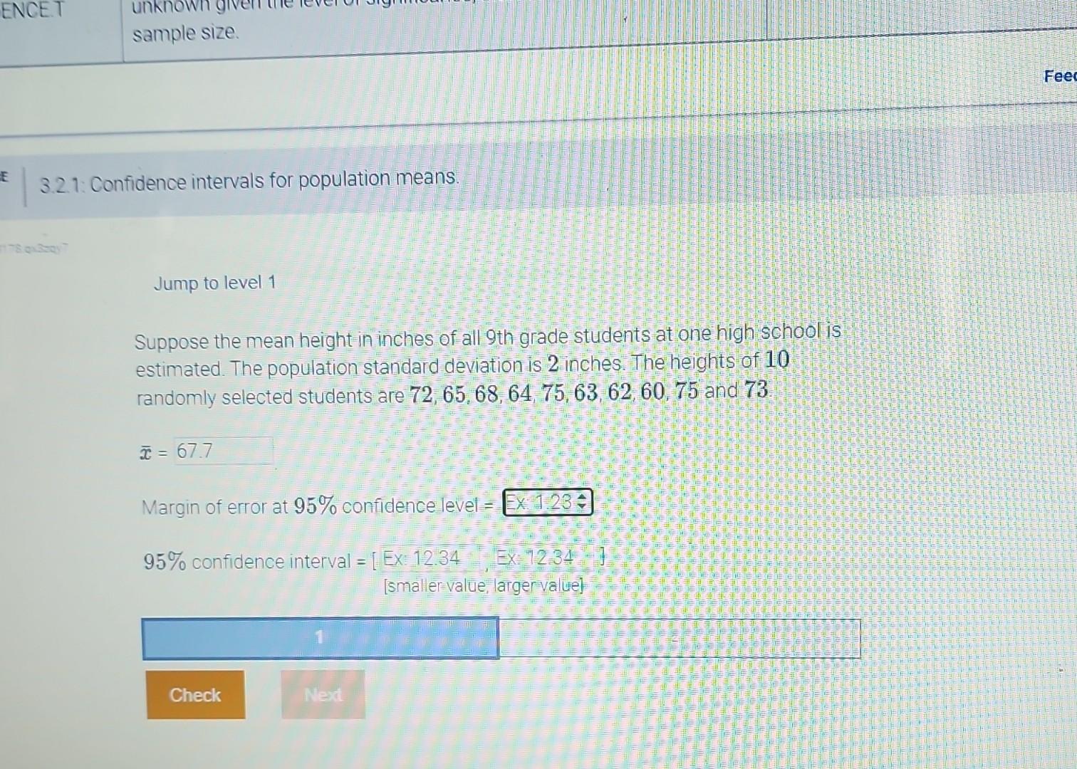 Solved 3.2.1: Confidence intervals for population means. | Chegg.com