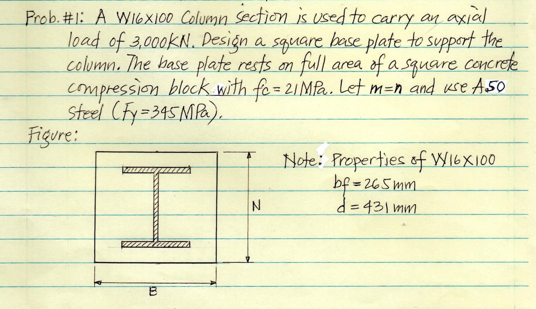 Solved Prob.#1: A WI6X100 Column Section is used to carry an | Chegg.com