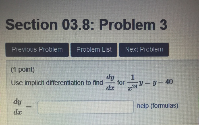 Solved Section 03.7: Problem 9 Previous Problem Problem List | Chegg.com
