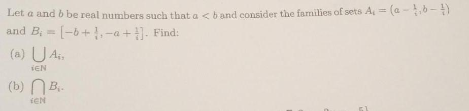 Solved Let A And B Be Real Numbers Such That A | Chegg.com