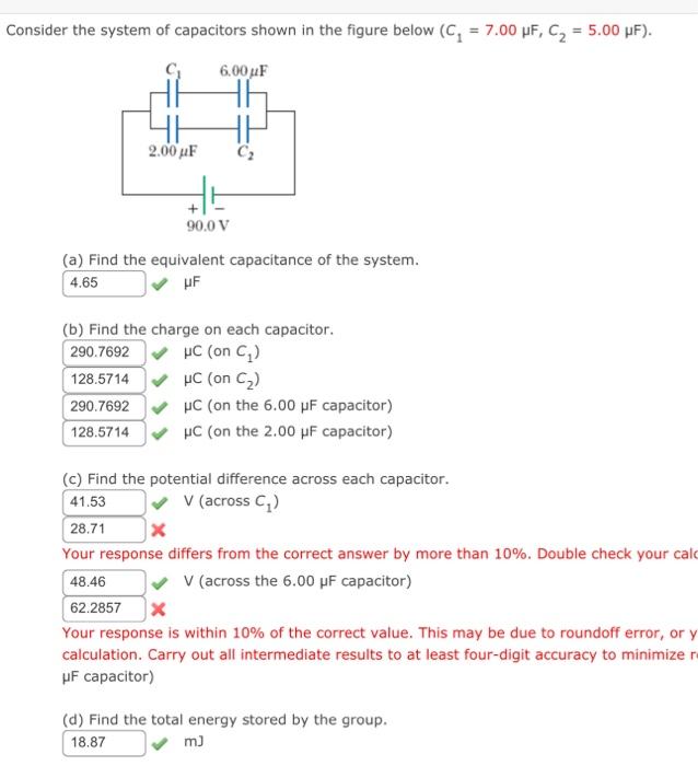 Solved Consider The System Of Capacitors Shown In The Figure | Chegg.com