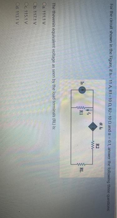 Solved For the circuit shown in the figure, if Is= 11 A, | Chegg.com
