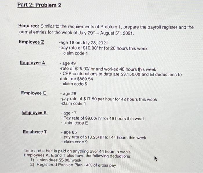 Solved Part 2: Problem 2 Required: Similar to the | Chegg.com